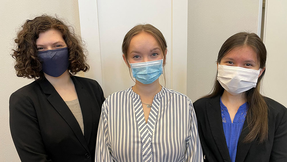 Tyler Legacy Debate Students - Lila Katz, Olivia Oren and Kawsar Yasin