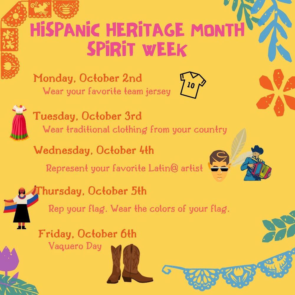 poster with information on Hispanic Heritage month