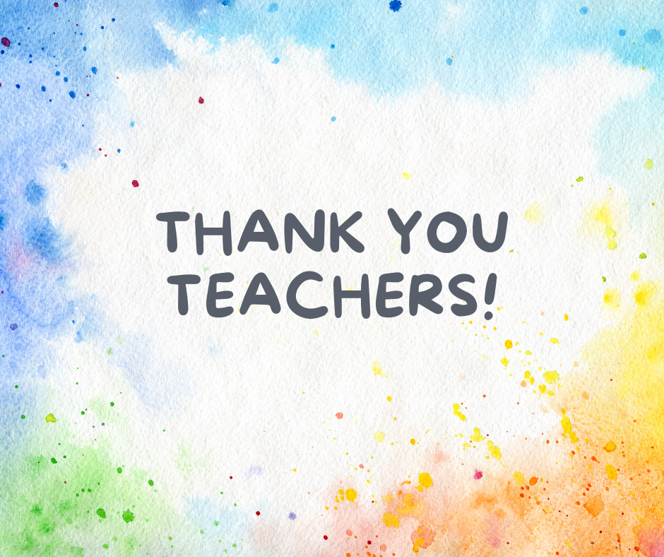 watercolor paint with text Thank You Teachers