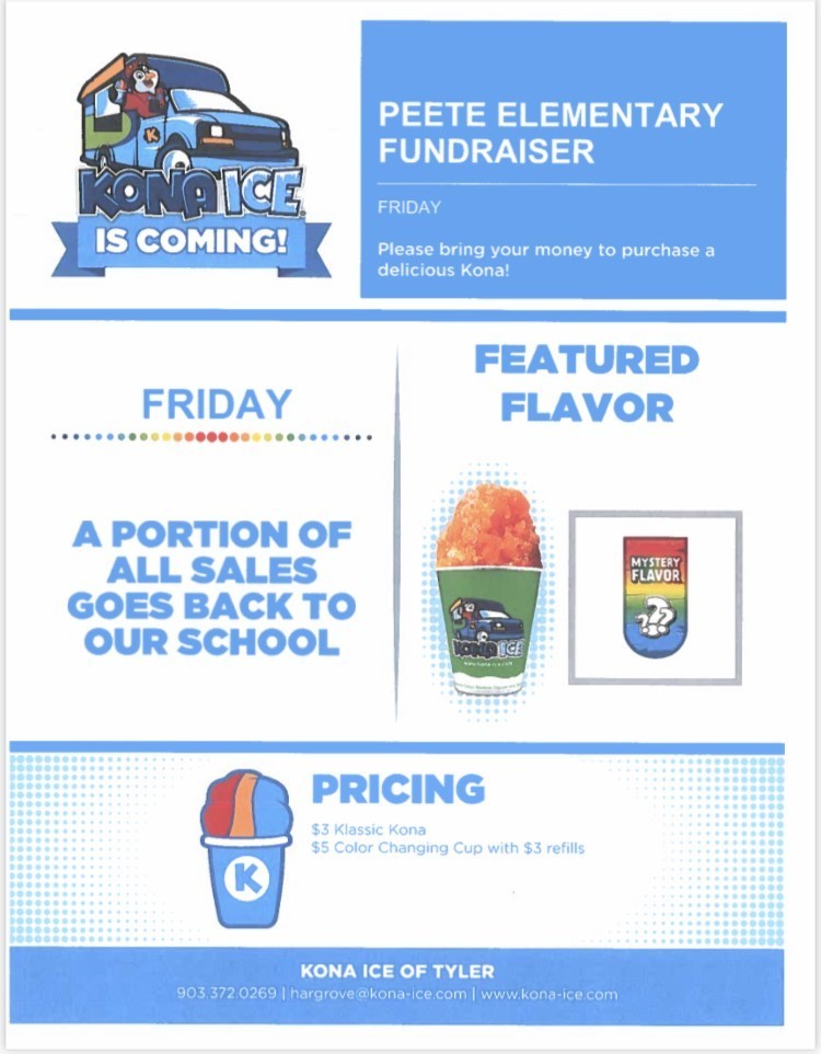 Kona Ice Peete Elementary School