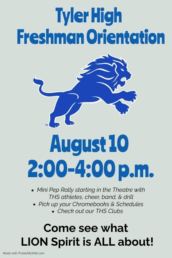 Poster with blue lion logo