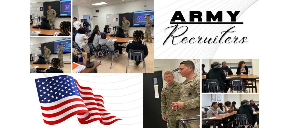 images of students and army recruiters