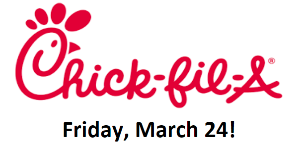 Red sign for Chick-fil-a fundraiser