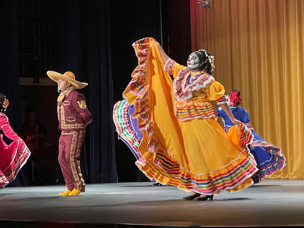 Aztec dancers and traditional Mexican Ballet Folklorico captivated visitors from the auditorium stage