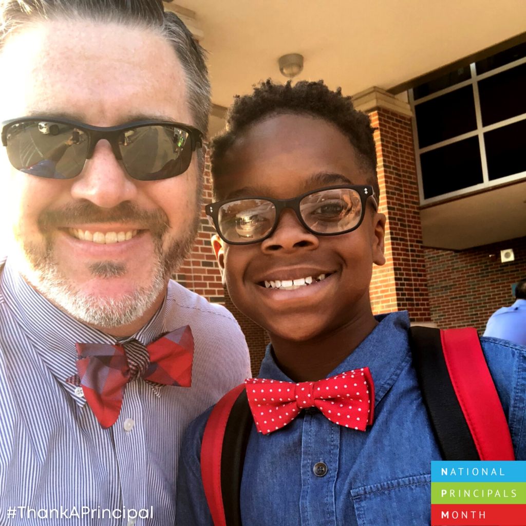 Brett Shelby with a student with matching bowties