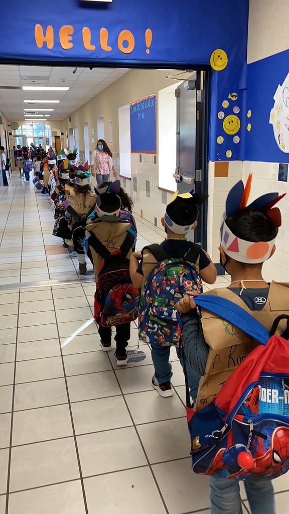 Griffin Kindergarten students in Native American outfits.