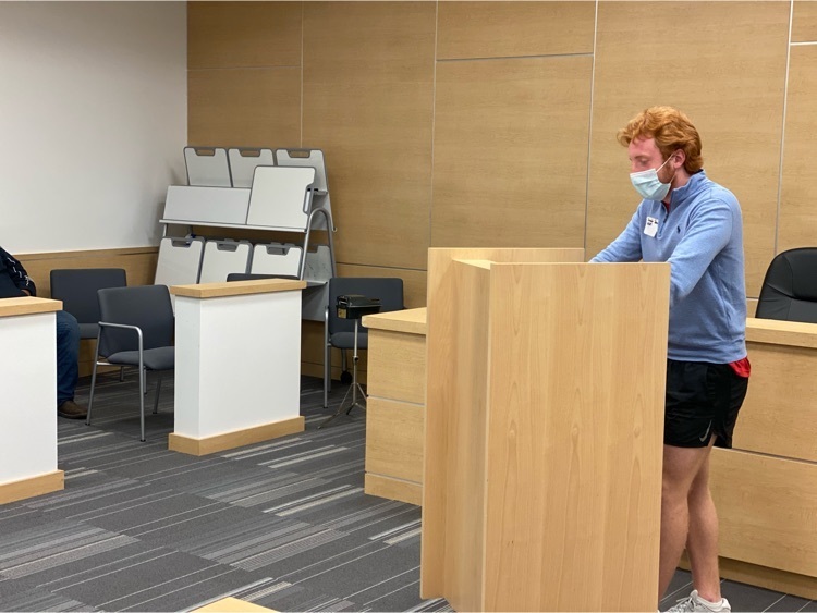 political science student gives campaign speech