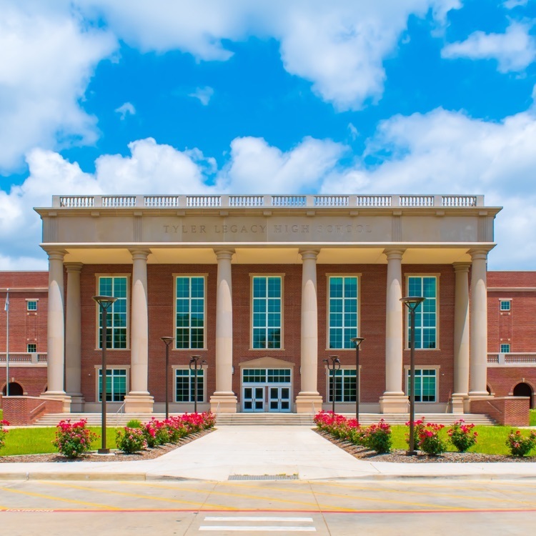 front entrance of Tyler Legacy High School