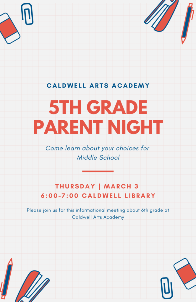 5th grade parent night.  March 3 @ 6:00