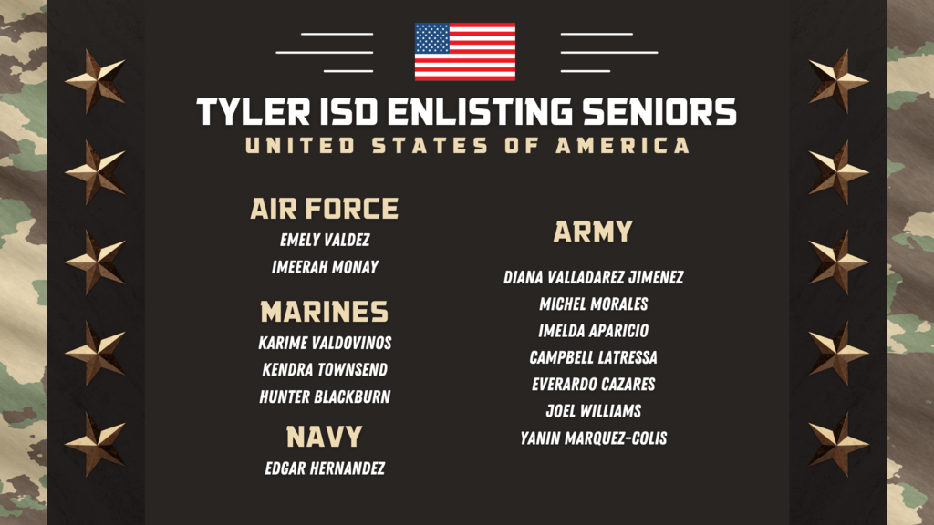 list of seniors going into military