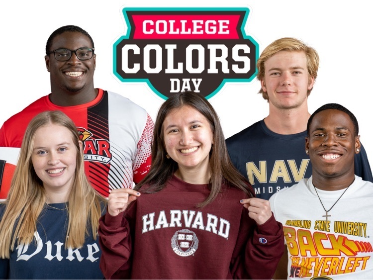 students wearing college apparel