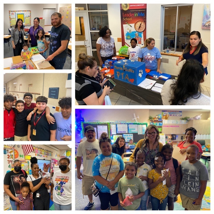 teachers and families posing at open house