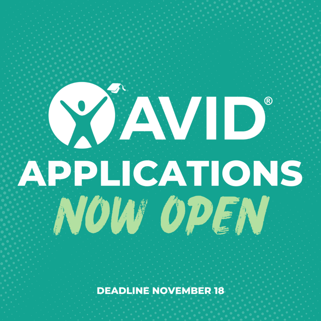 AVID applications are now open, apply at tylerisd.org/avid