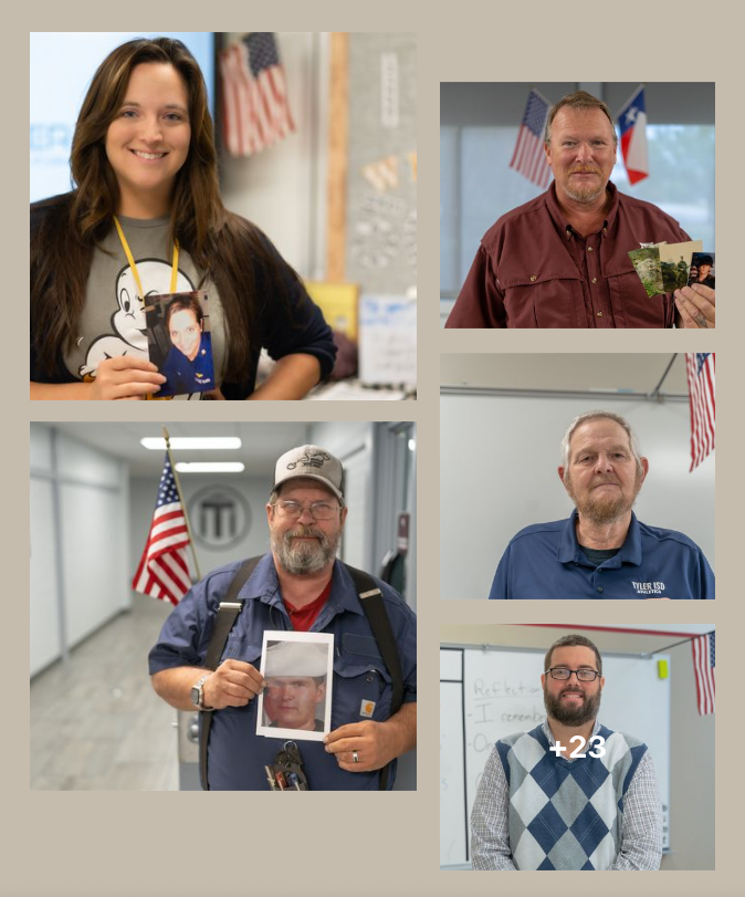collage of veterans that are staff members