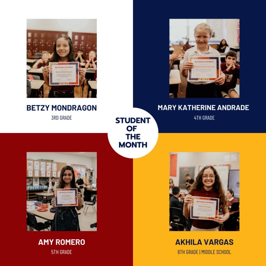 students of the month. call the front office for more information.