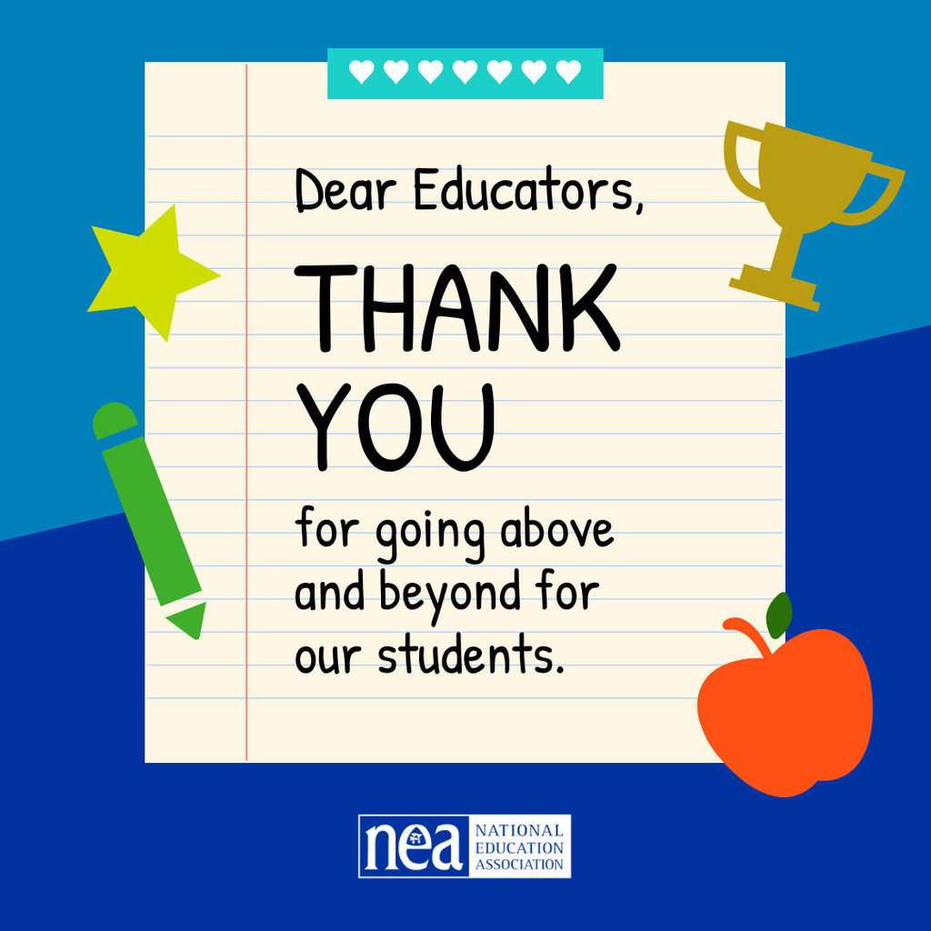 Dear educators, thank you for going above and beyond for students.