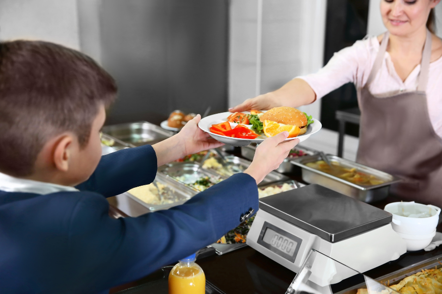 student getting meal