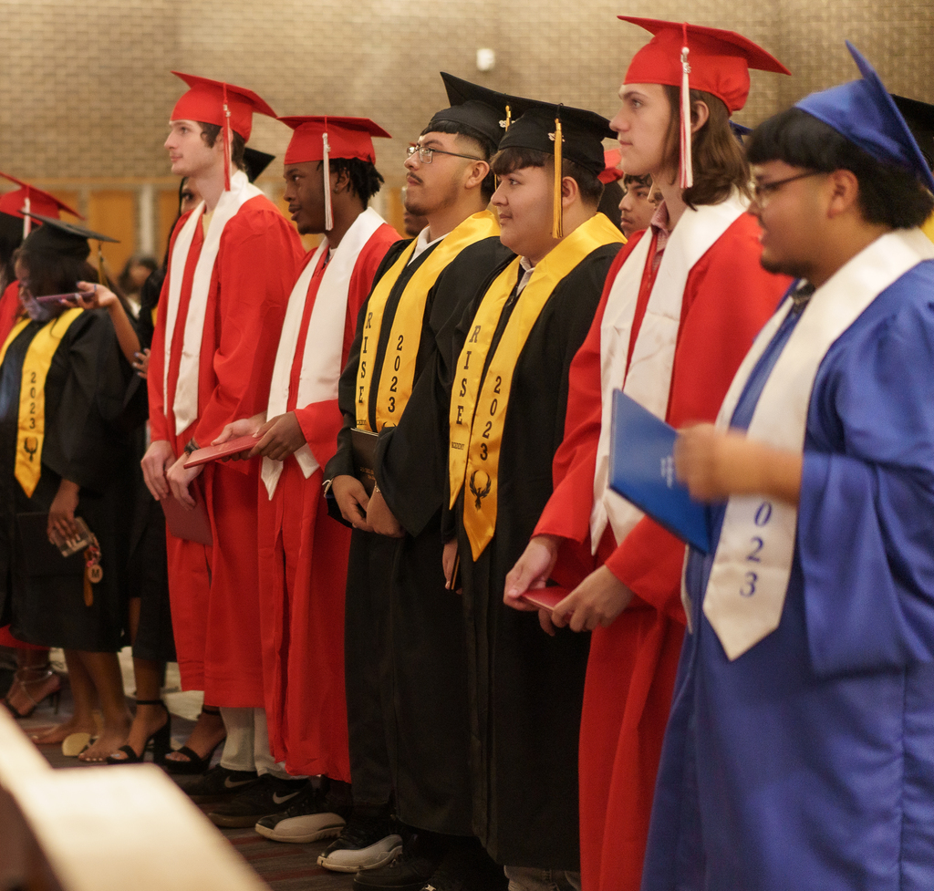 summer school graduates standing in a line