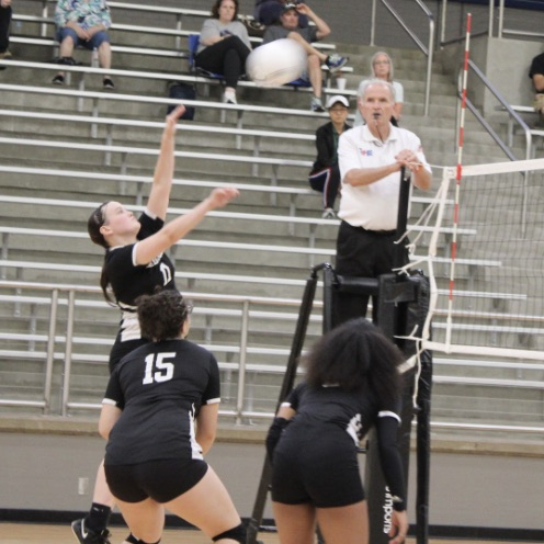 Player hitting the volleyball 