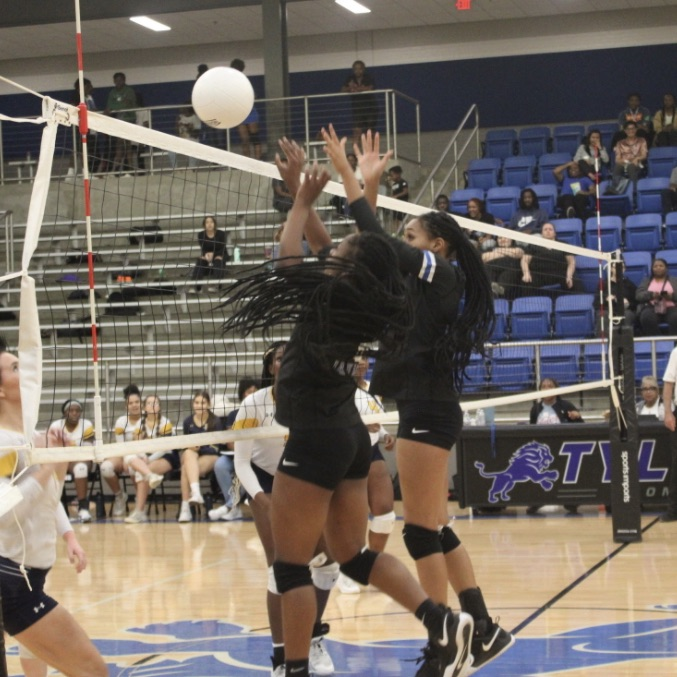 players blocking a ball