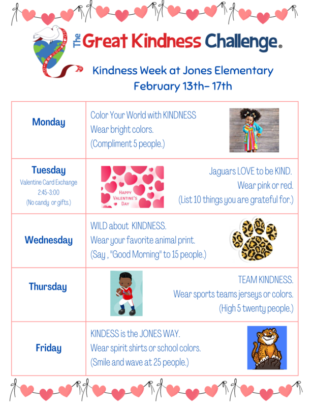 Join us for the Great Kindness Challange! | Jones Elementary School